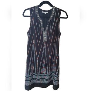 DR2 Sleeveless Southwest Style Black Print Dress Size S